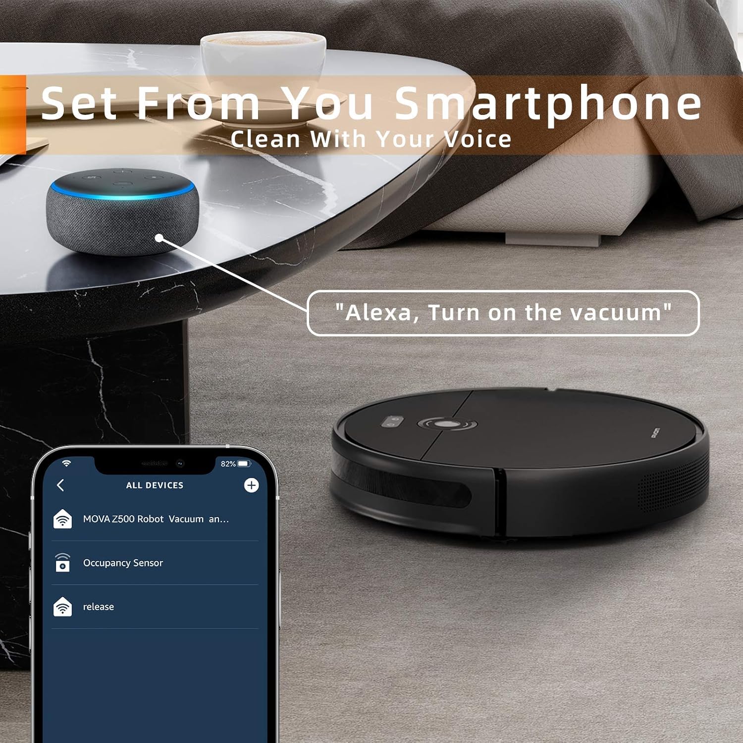 Best Cyber Monday 🔥 MOVA Z500 Robot Vacuum and Mop, Smart Navigation Robot Vacuum, Robot Vacuum Cleaner with 3000Pa Strong Suction, Alexa, 5200mAh Large Battery, 2-in-1 Vacuum and Mop, for Pet Hair, Hard Floor, Carpet