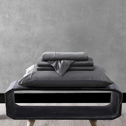 Vista 41 de Valeron Juego de sábanas de 100 % Tencel modal satinado, lujosamente suave, transpirable, refrescante, de fibra de haya de madera, matrimonial