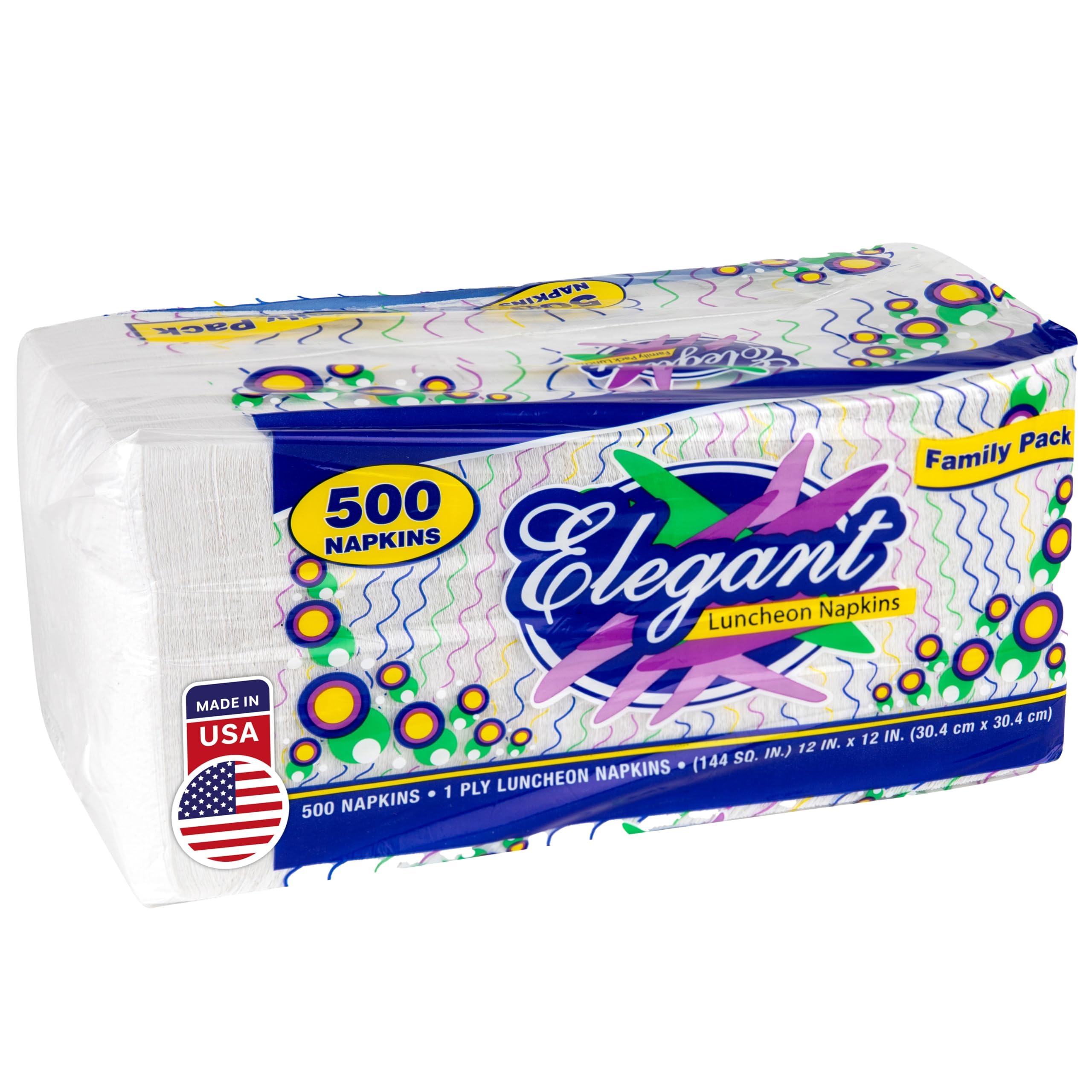 Stock Your Home 12 Inch Disposable Napkins - 1 Ply White Dinner Napkins - Paper Napkins for Dinner, Parties, Crafts, & Daily Use - 500 Pack