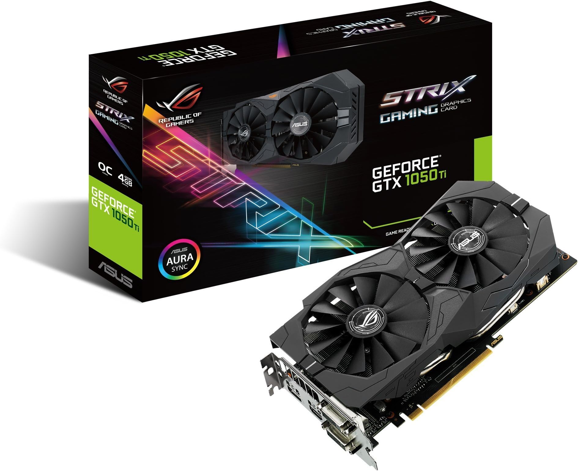 ASUS Geforce GTX 1050Ti 4GB ROG Strix OC Edition HDMI 2.0 DP 1.4 Gaming Graphics Card (STRIX-GTX1050TI-O4G-GAMING) Graphic Cards (Renewed)