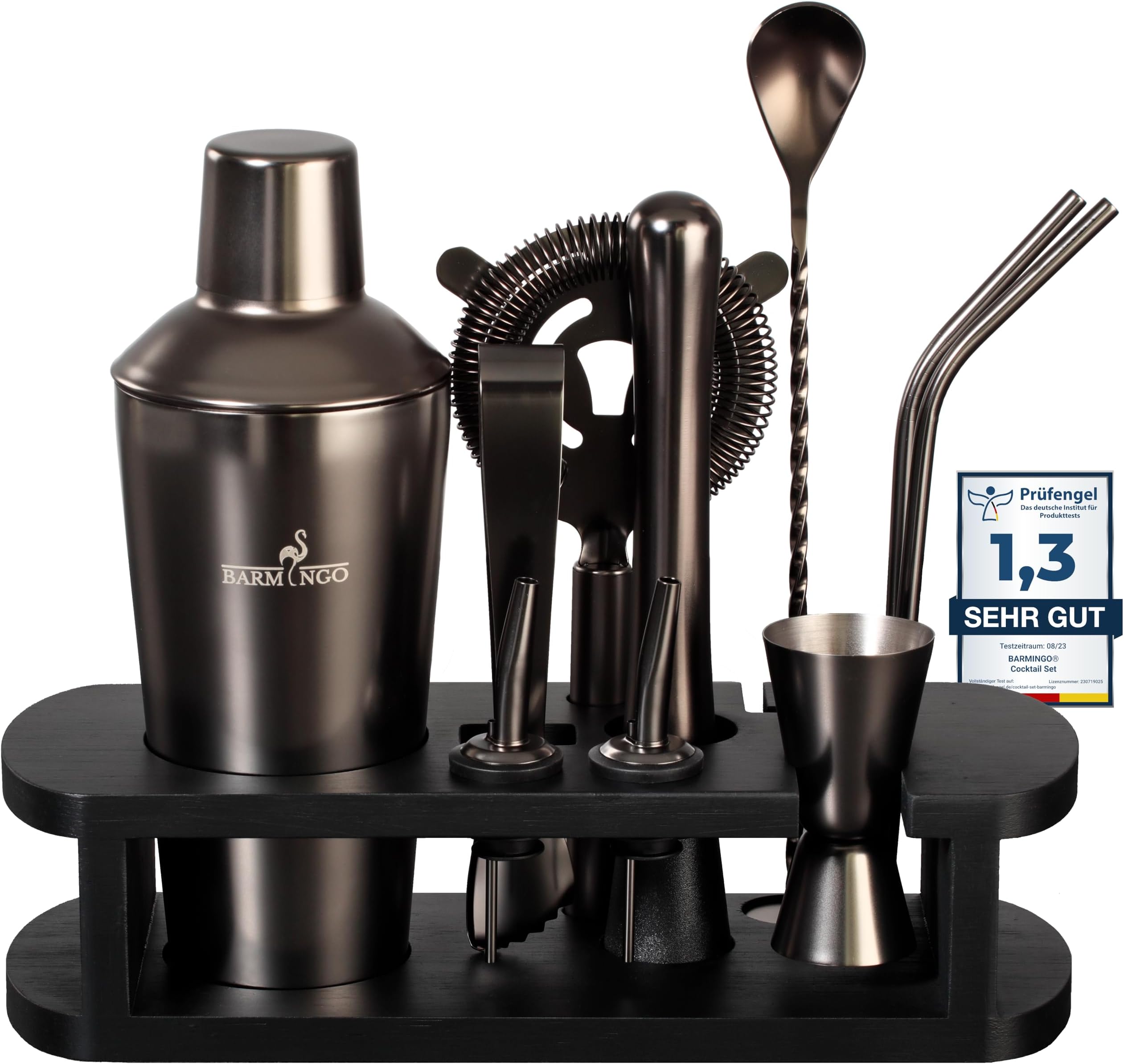 EMPATION Cocktail Set Schwarz - 700ml Cobbler Shaker Mit Zubehör
