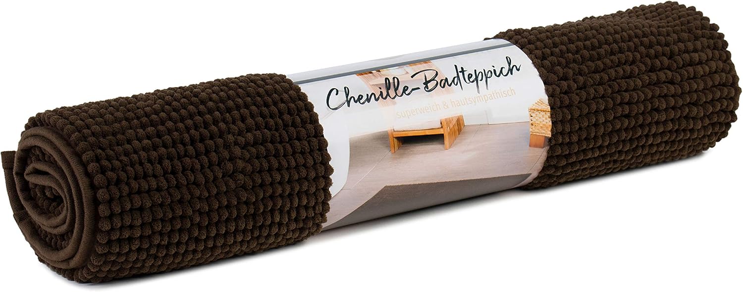 Gözze - Anti-Slip Bath Mat, Super Soft, 100% Microfibre, 60 x 100 cm - Mocha, 60 x 100 cm (Rectangular) - Image 5