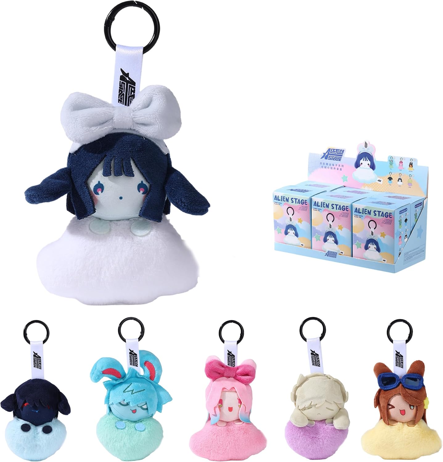 YJacuing Alien Stage Rabbit Series Blind Box Cloud Plush Keychain, Anime ALNST Officially Licensed Mystery Bag Charm Pendant