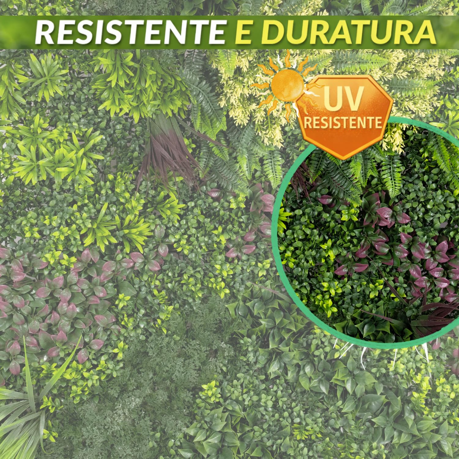 Erba da Parete Finta Artificiale Siepe Interno Esterno Amazonia Premium Quality 100x100 cm Effetto 3D Componibile Pannelli Verde Parete Erba Finta Interno Pianta Frangivista 1m² Bar Balcone