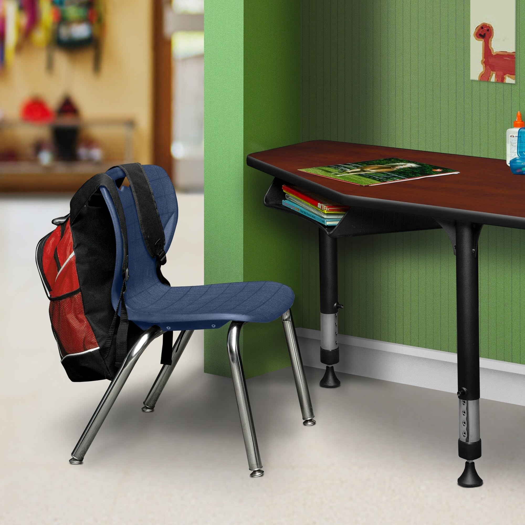 Andy 15" Stack Chair (4 pack)- Black Blue