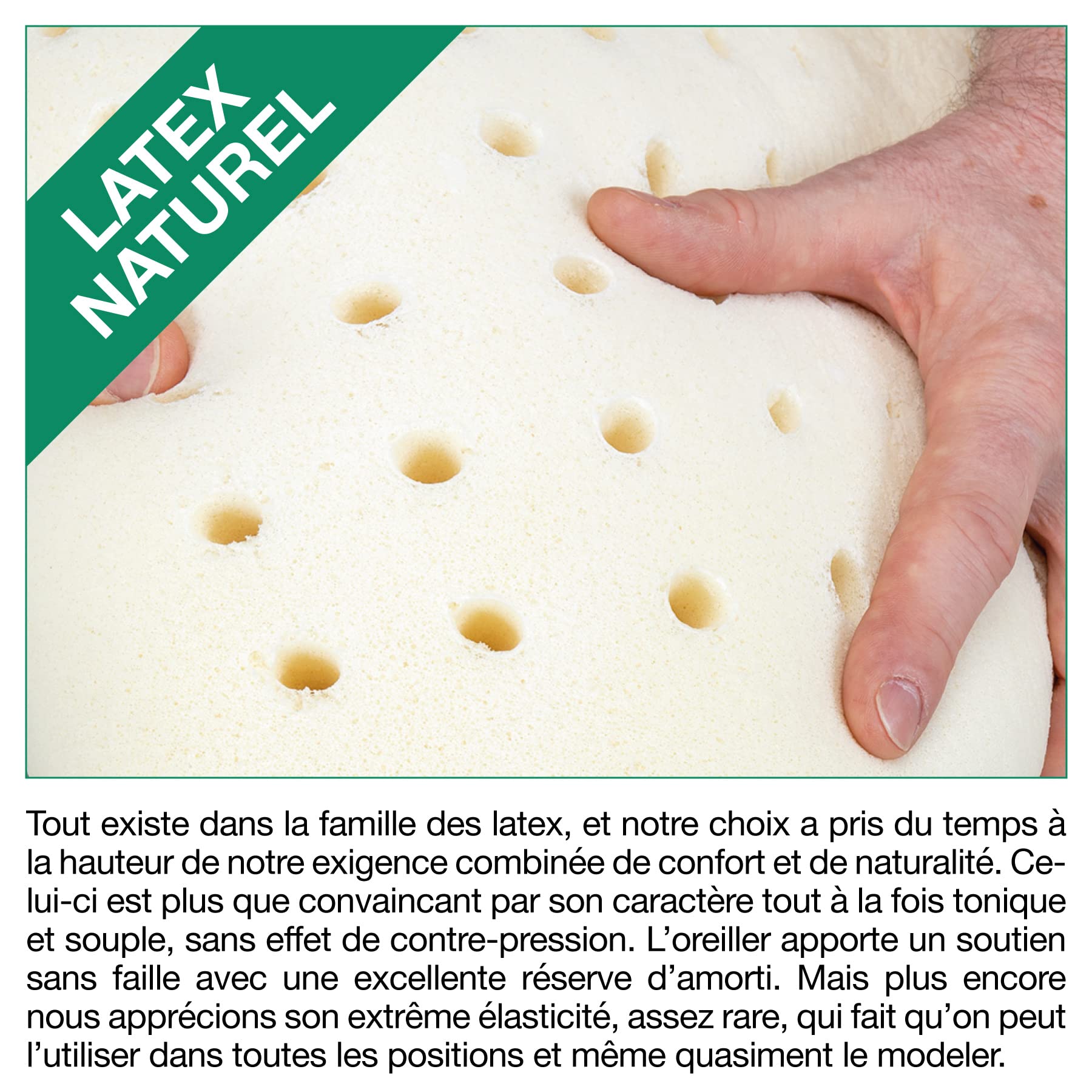 MILLE EREILLERS Naturalny Lateksowy Poduszka Hevea - (45_x_75_cm)