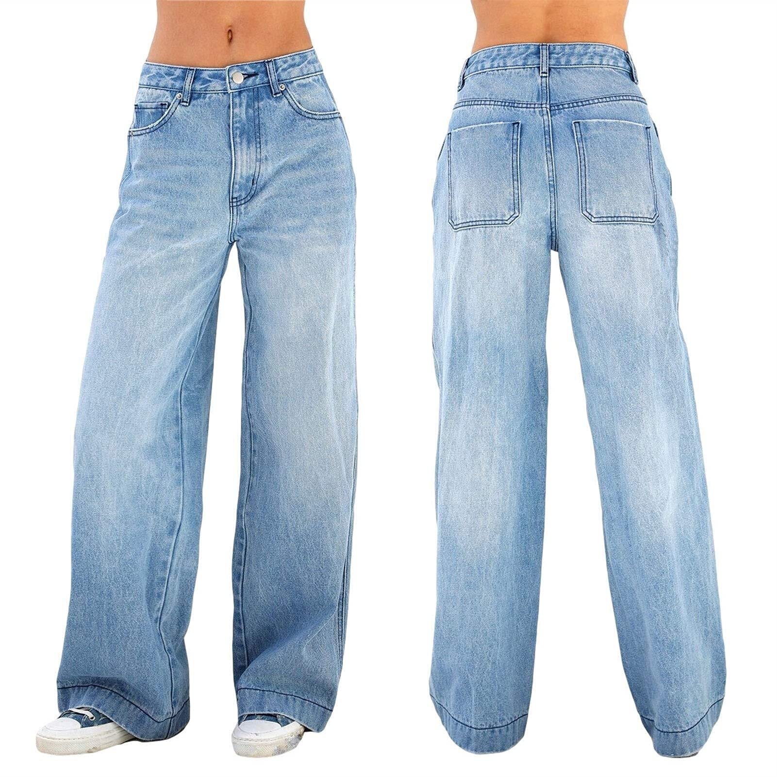 Pantalones Para Mujer Jeans Elástico Pantalones Campana Tiro Alto Jeans Mujer Verano Vintage Mujer Tiro Alto Vaqueros Verano Primavera Deportes Elástico Ropa