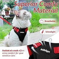 Vista 36 de rabbitgoo Arnés y correa para caminar, a prueba de escapes, chaleco suave y ajustable para gatos, fácil de controlar, transpirable, tiras
