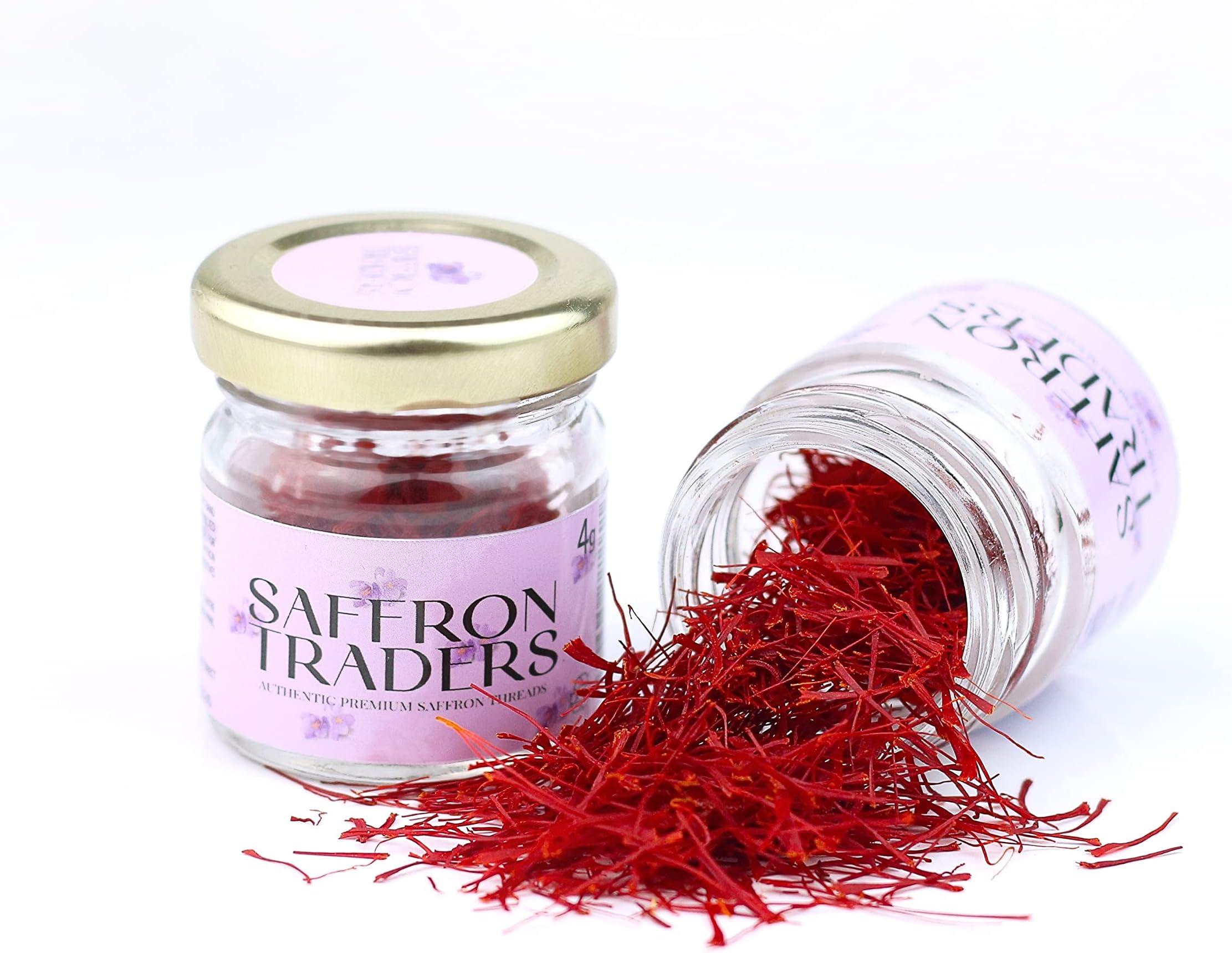 Saffron Tradersall Natural Saffron Strands - Pure all Red Saffron threads in glass jars - Premium Grade Saffron (1.00, Grams)