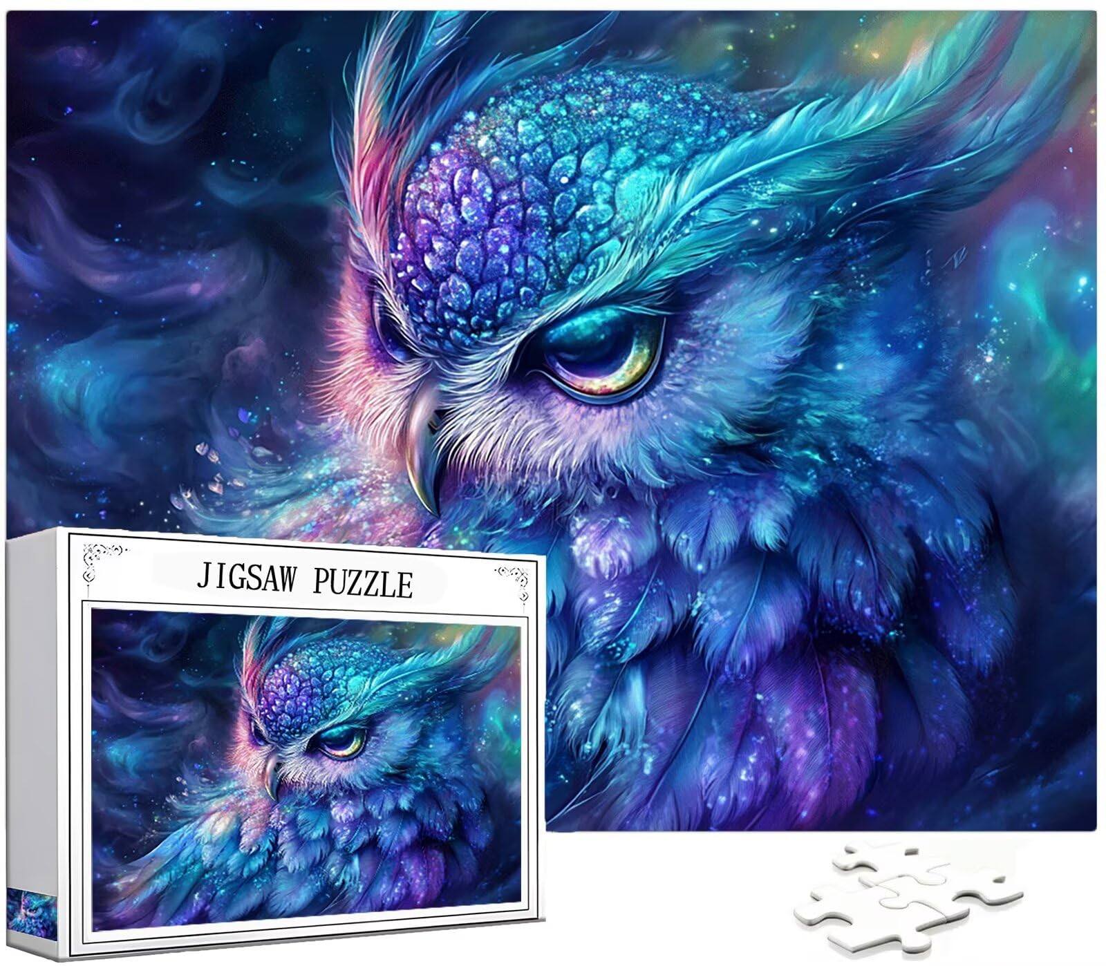 Układanka sowa 1500 elementów dla dorosłych, duże drewniane puzzle z piórami wzór 87 x 57 cm układanka zrób to sam rzemiosło 14 lat działalność rodzinna z opakowaniem prezentu do dekoracji ścian domu