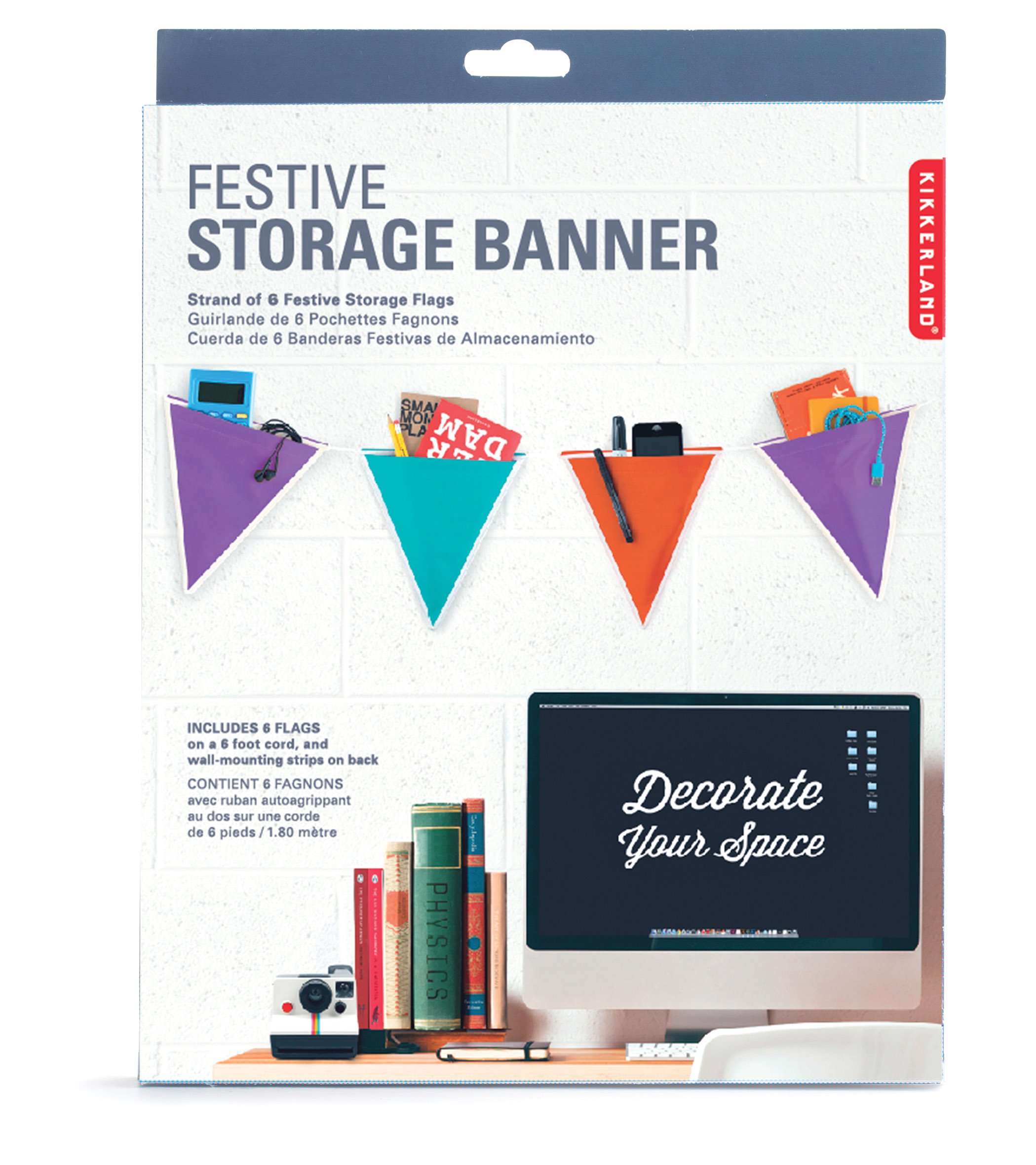 Guirlande Kikkerland Bannière festive Storge : suspension réutilisable 72"