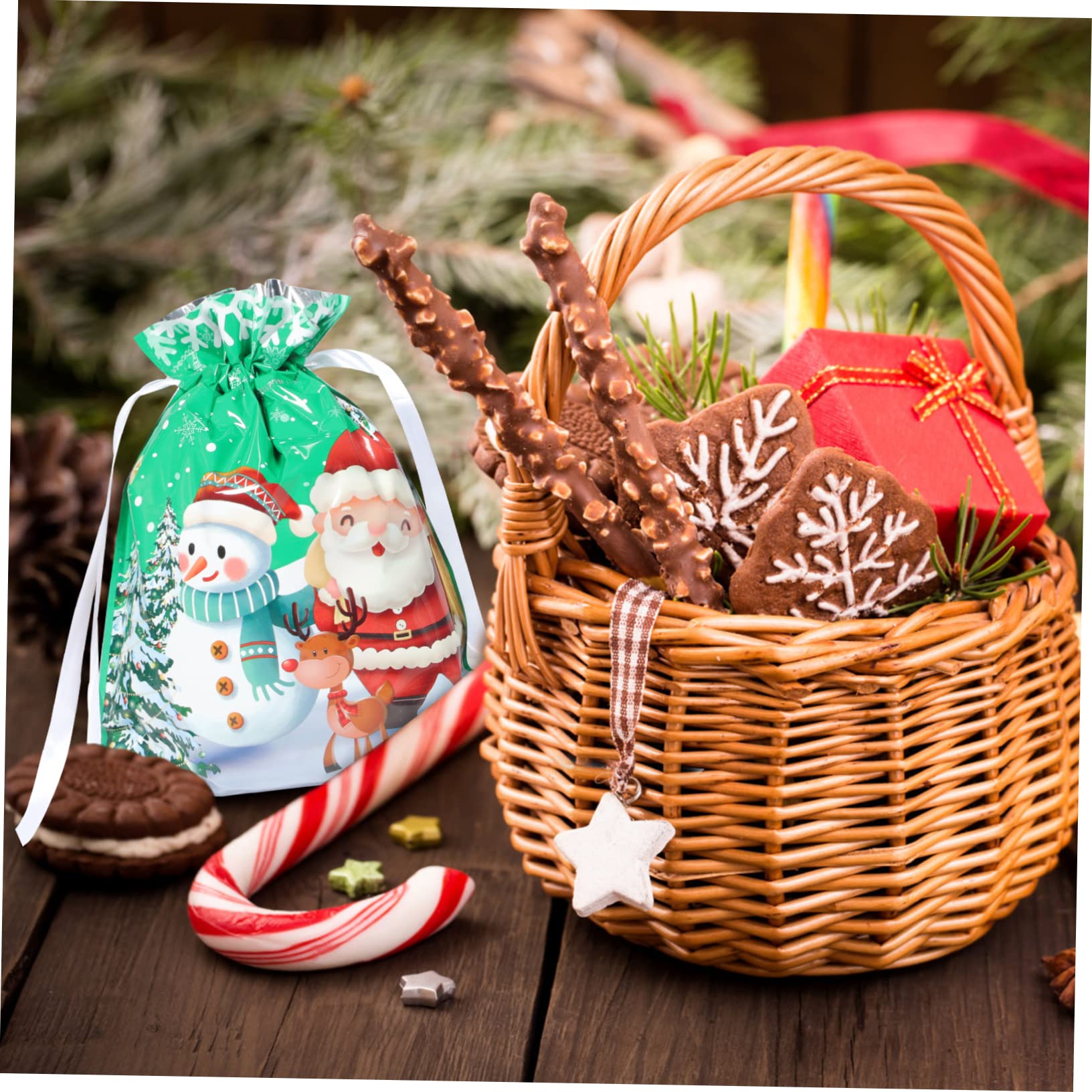 OUNONA 3 Set Sacchetto Di Caramelle Natalizie Sacchetti Per Confezioni Natalizie Pacchetti Natalizi Natale Sacchi Di Bottino Sacchetti Portaconfetti Custodia Natalizia 10 Pezzi * 3