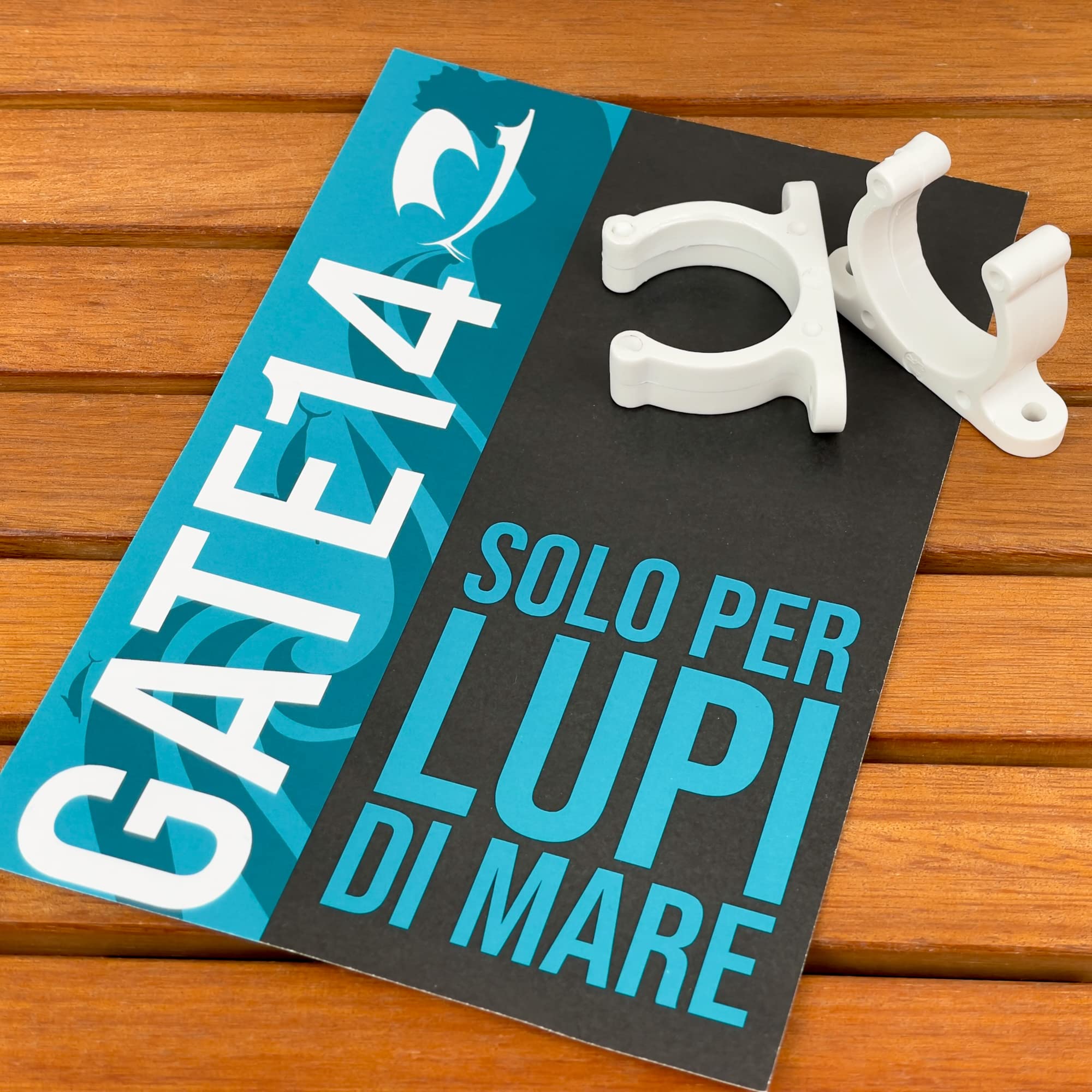 GATE14® Supporti per Remi e Pagaie, Clips in Plastica Bianca Ø Max 30 mm 2 Pz