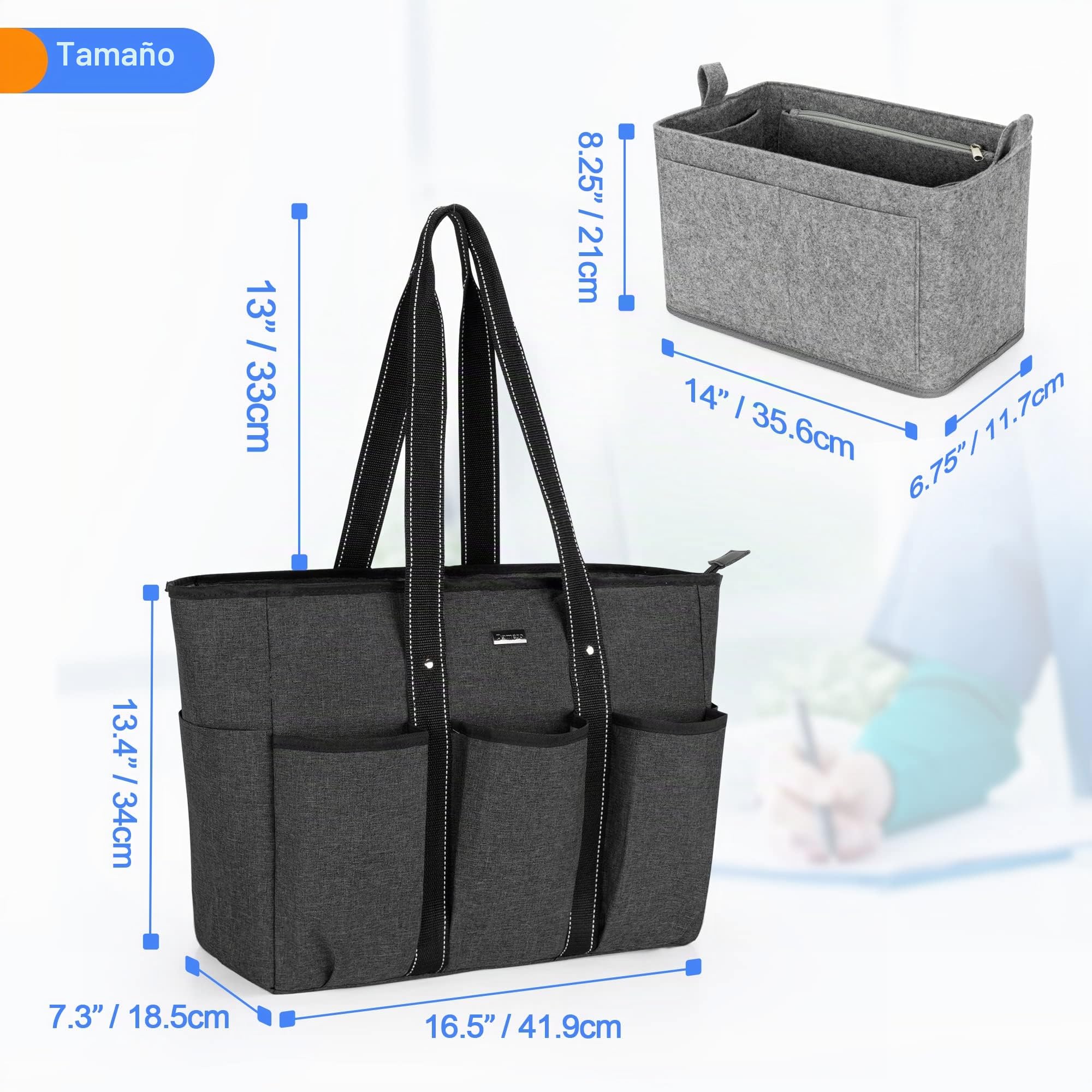 Damero Bolsa de enfermera con organizador de inserciones, Bolsa médica para enfermera, doctor