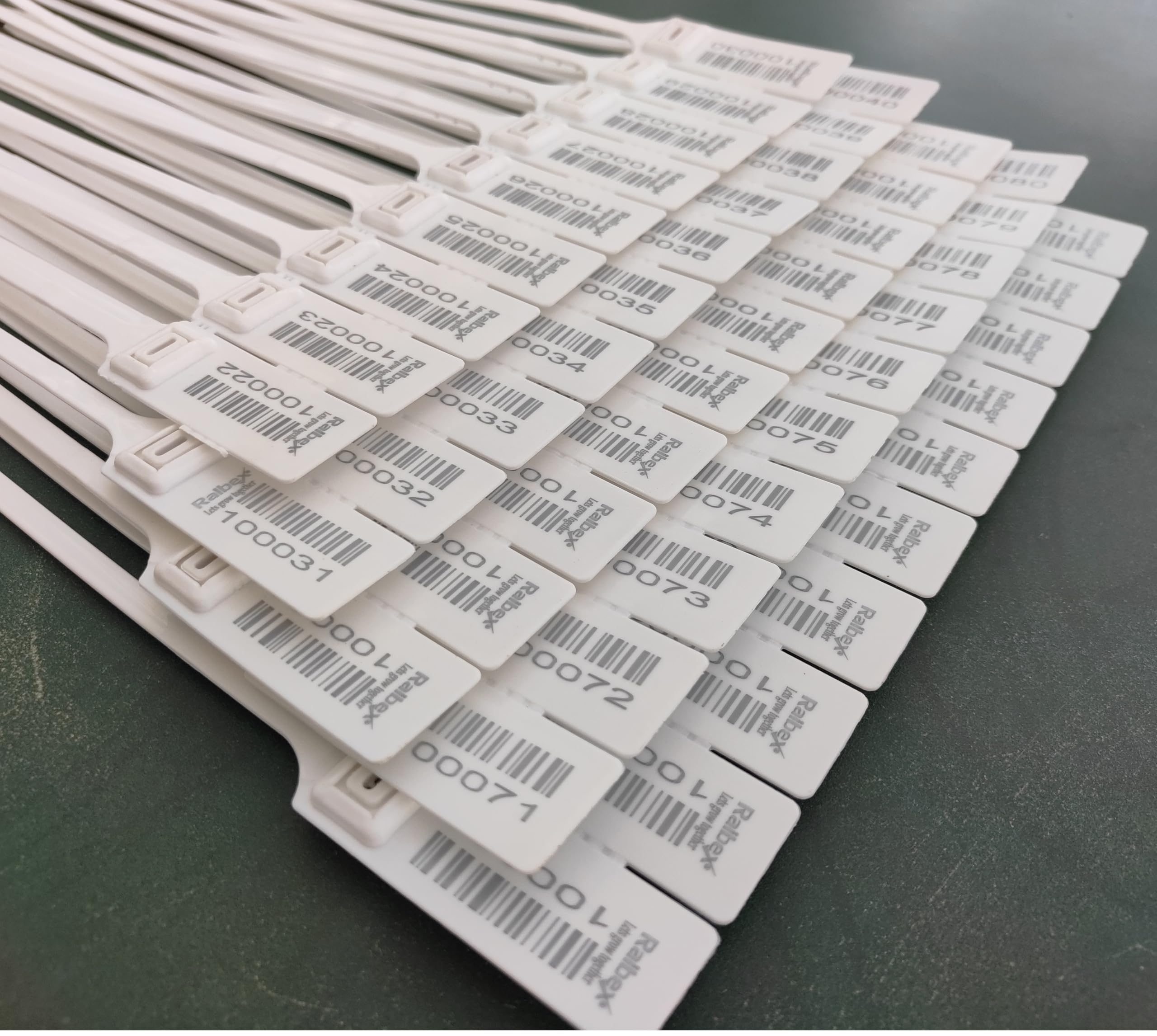 RAIBEX Container Seal Security Seal Tag | Truck Seal PlasticSealTag | Plastic Tag Courier Bag Seal Plastic GripSeal | Length - 16" | Color - White | Quantity - 100 Pcs |-picture-12