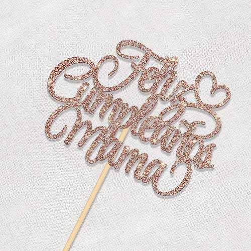 Miniatura 3 de Feliz Cumpleaños Mama Cake Topper, decoración de fiesta de cumpleaños de la madre española, feliz día de la madre/querida mamá feliz cumpleaños,