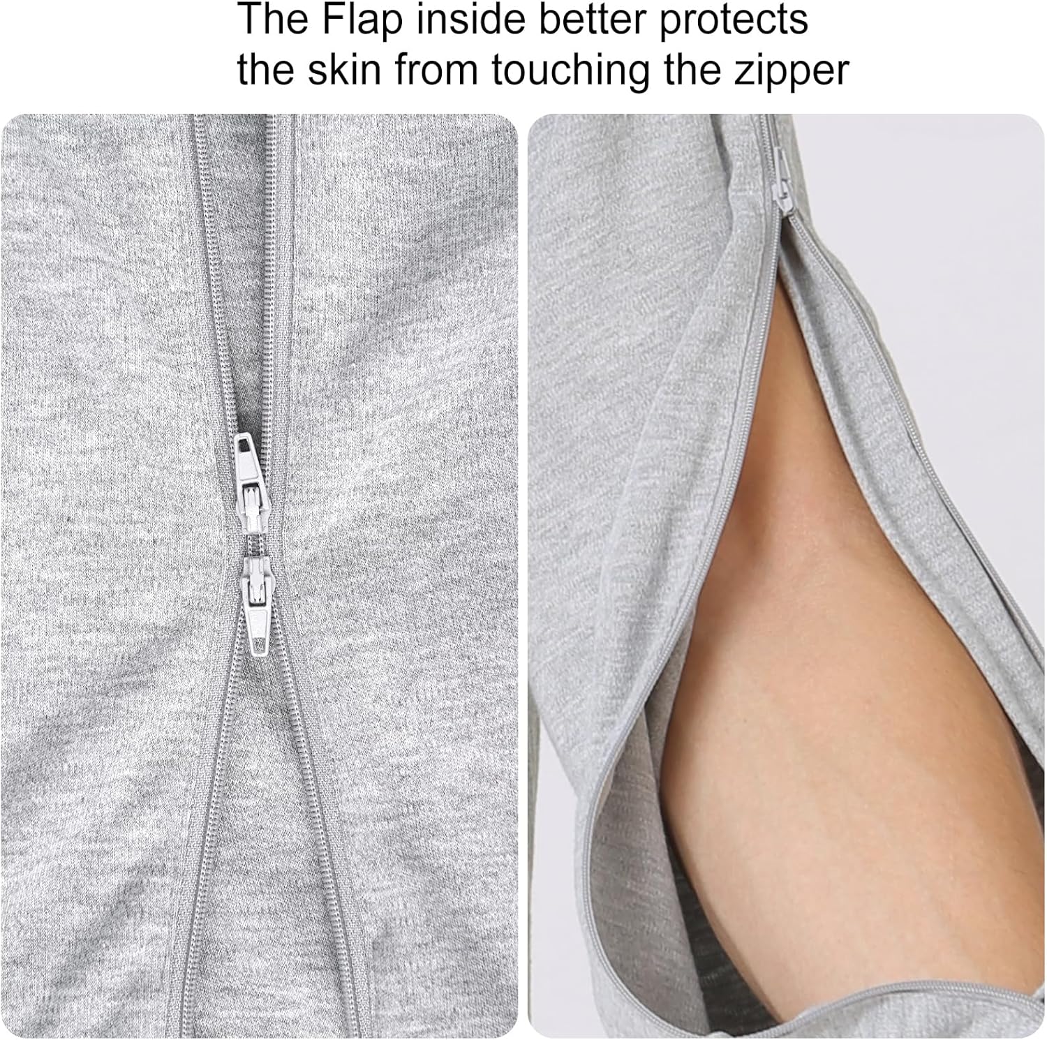 Mastectomy Shirts with Drain Pockets & Dialysis Sweatshirts with Arm Zipper for Women, Clothing for Easy Port Access - Image 4