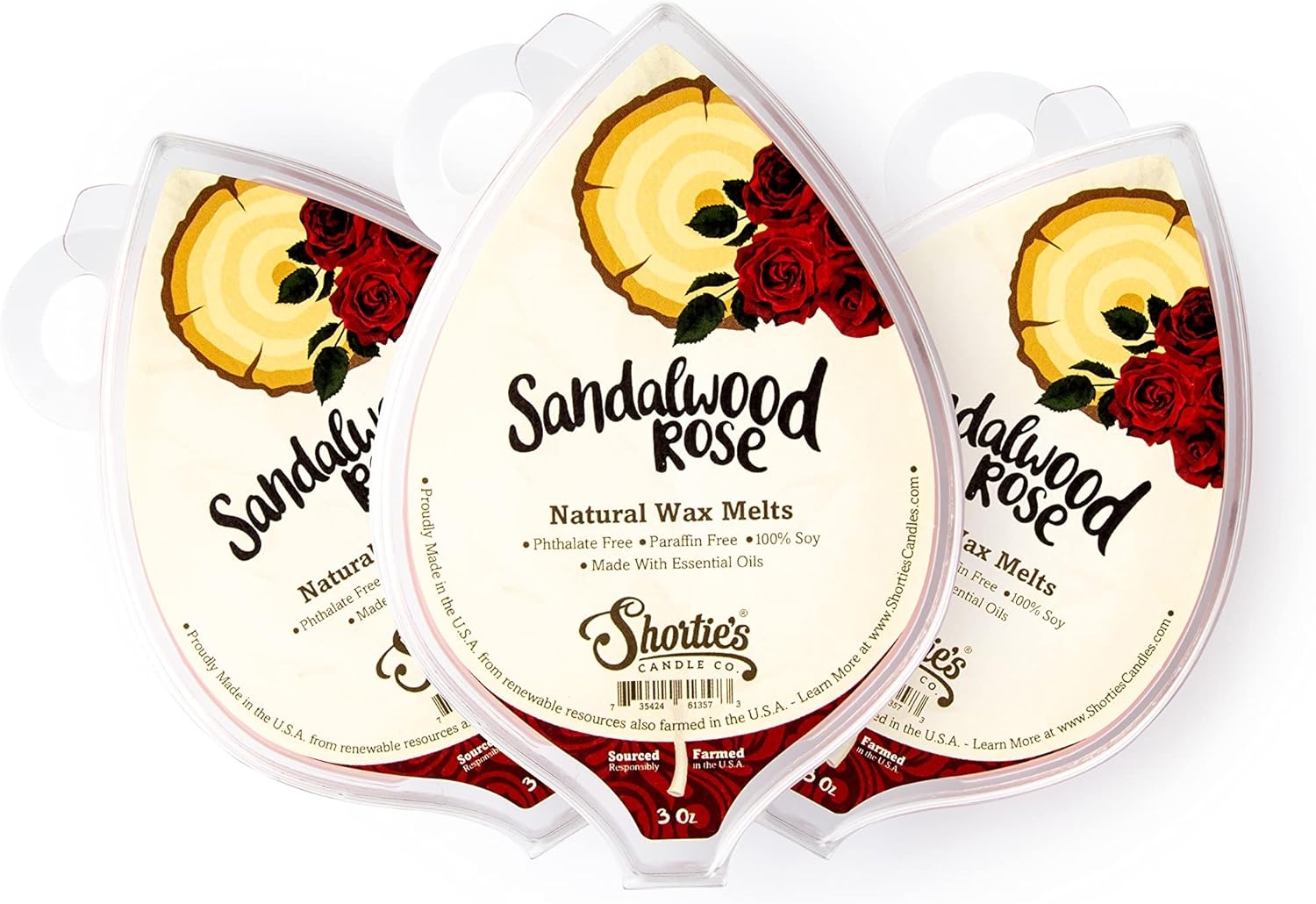 Shortie's Candle Company Sandalwood Rose Natural Soy Wax