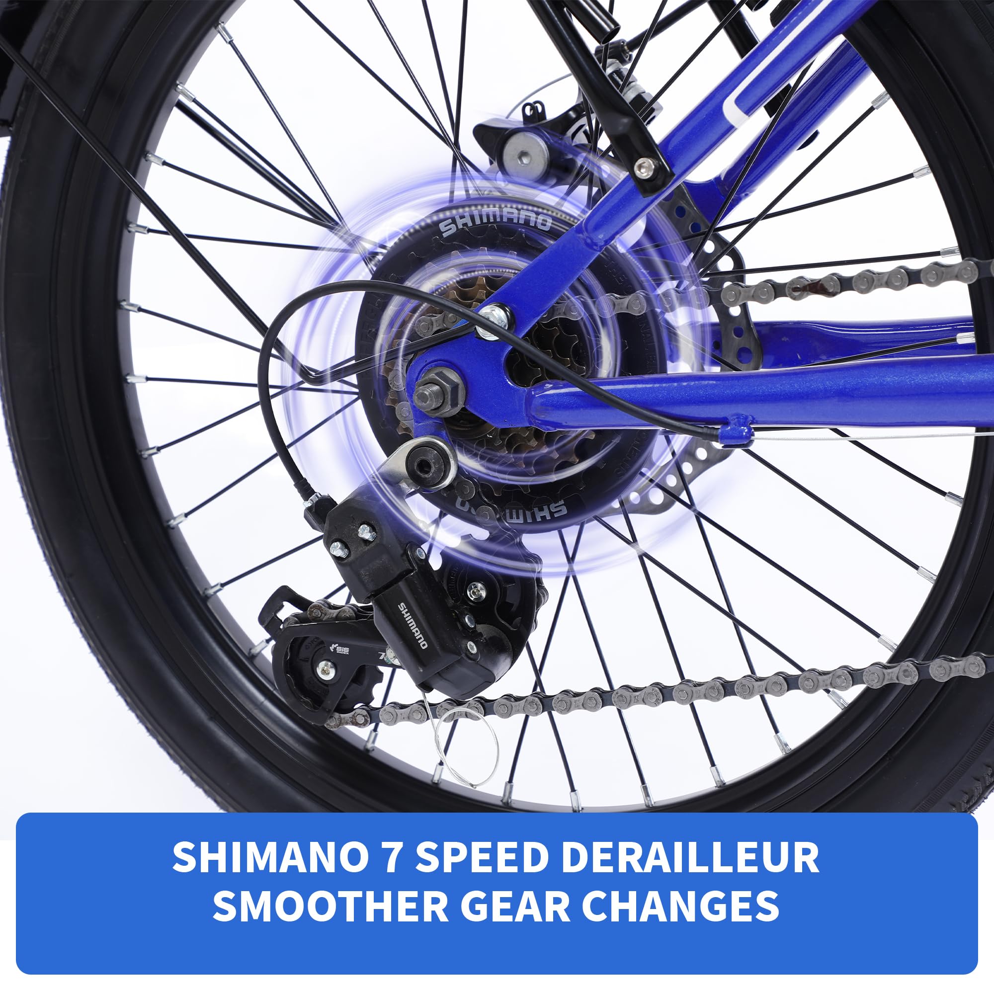 Tandemfahrrad Für Erwachsene - 20 Zoll Klappbar Bis 200kg Blau/weiß/schwarz