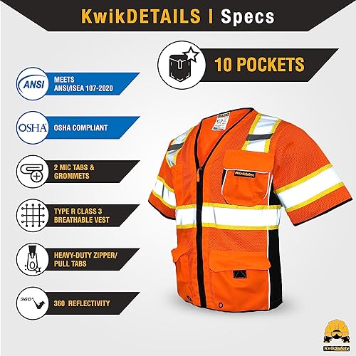 Miniatura 5 de KwikSafety - Charlotte, NC - Men's & Women's Class 3 Safety Vest PPE Hi Vis Reflective ANSI OSHA