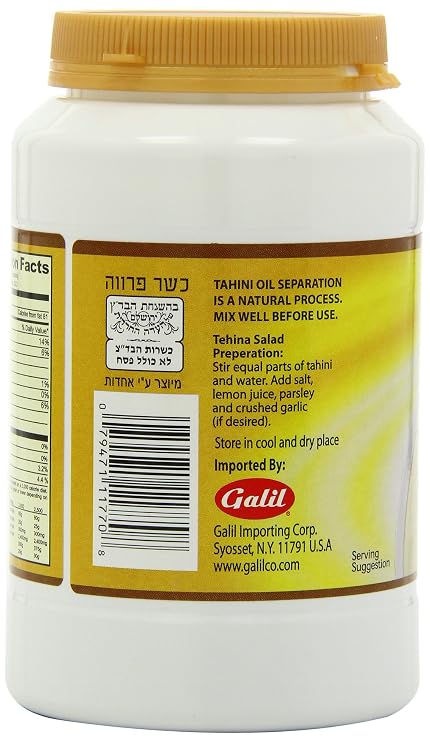 LiOR Tahini, All Natural 100% Pure Ground Sesame, 16-Ounce Jars