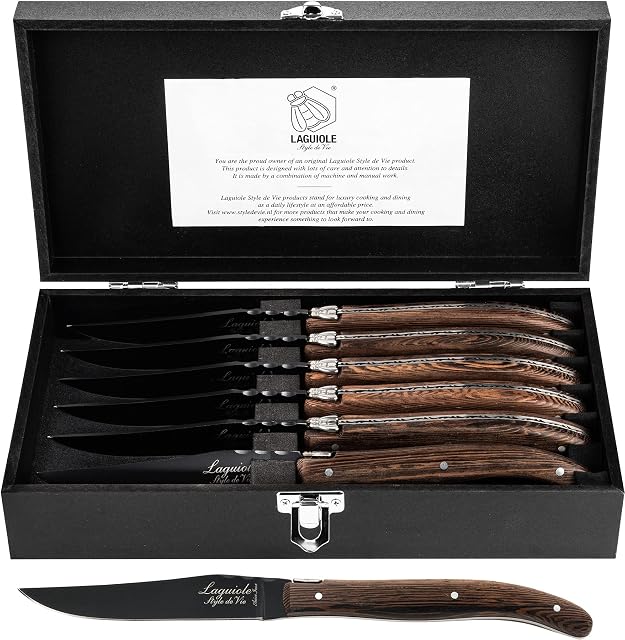 Laguiole Style de Vie Nóż do steków Luxury Line, 6-częściowy, drewno wenge