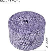 Vista 2 de PATIKIL Cinta de tela de arpillera de 2 pulgadas de ancho y 11 yardas, rollo de yute para fiestas, hogar, bricolaje, decoración de envoltura