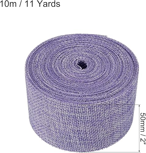 Miniatura 2 de PATIKIL Cinta de tela de arpillera de 2 pulgadas de ancho y 11 yardas, rollo de yute para fiestas, hogar, bricolaje, decoración de envoltura