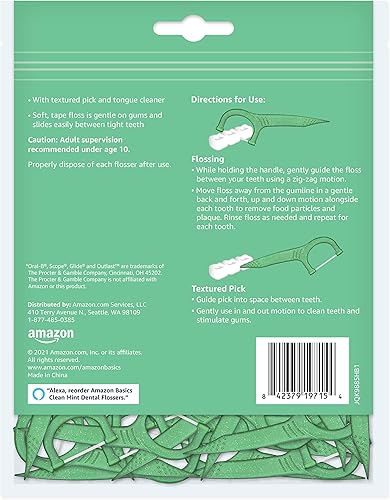 Miniatura 2 de Tienda Basics Clean Mint Flossers, 75 unidades, 1 paquete