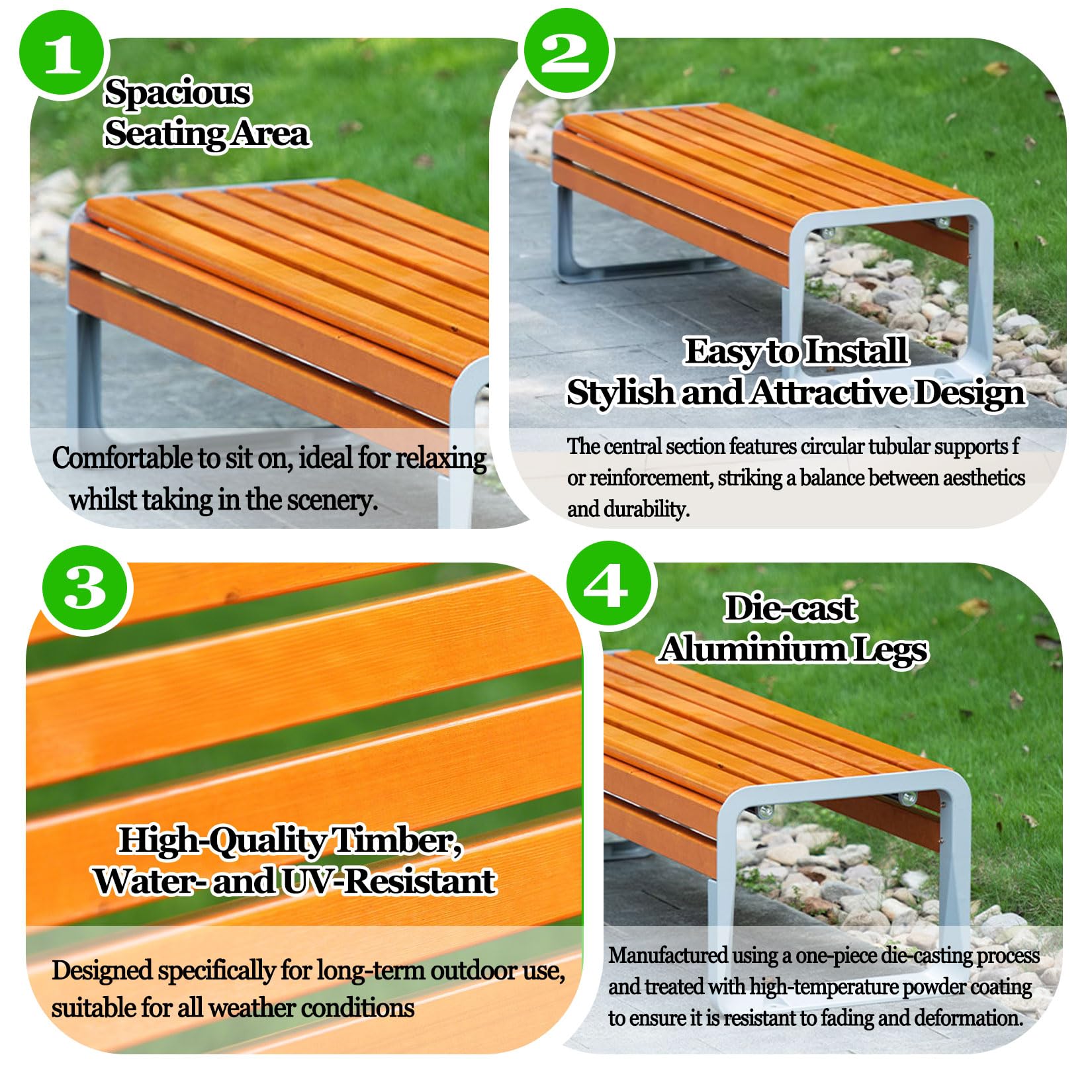 Panchina da esterno resistente alle intemperie 2 3 posti 120 cm sedile da giardino facile da montare patio pelliccia blu Loveseat per terrazza e Ln perfetta per rilassarsi all'aperto