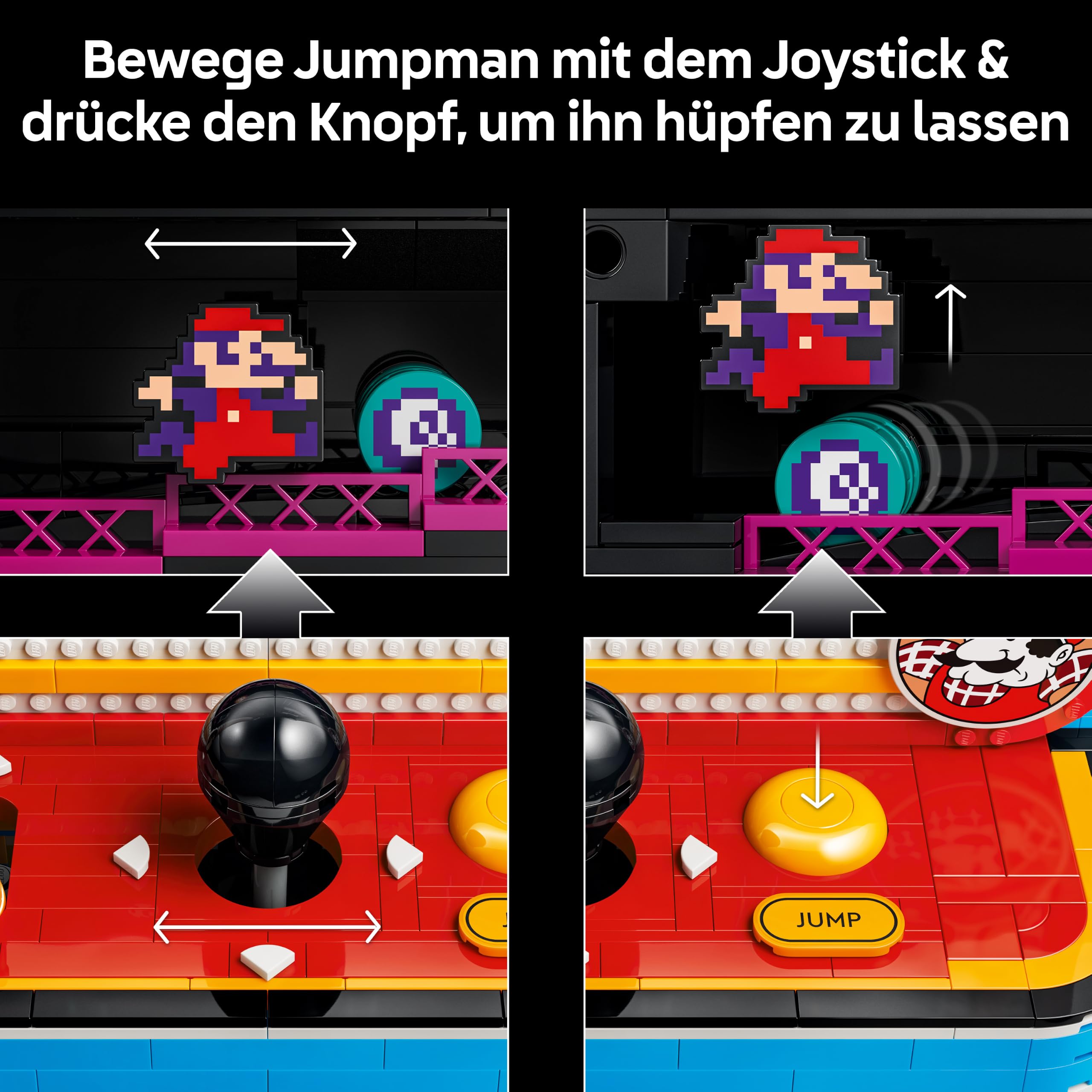 LEGO Super Mario Donkey Kong Arcade - Interaktives 3D Modellbau für Erwachsene mit Joystick & Fässer für Retro Zimmer Deko - Sammelbarer Gaming Fanartikel - Geschenk für Gamer ab 18 Jahren - 72051