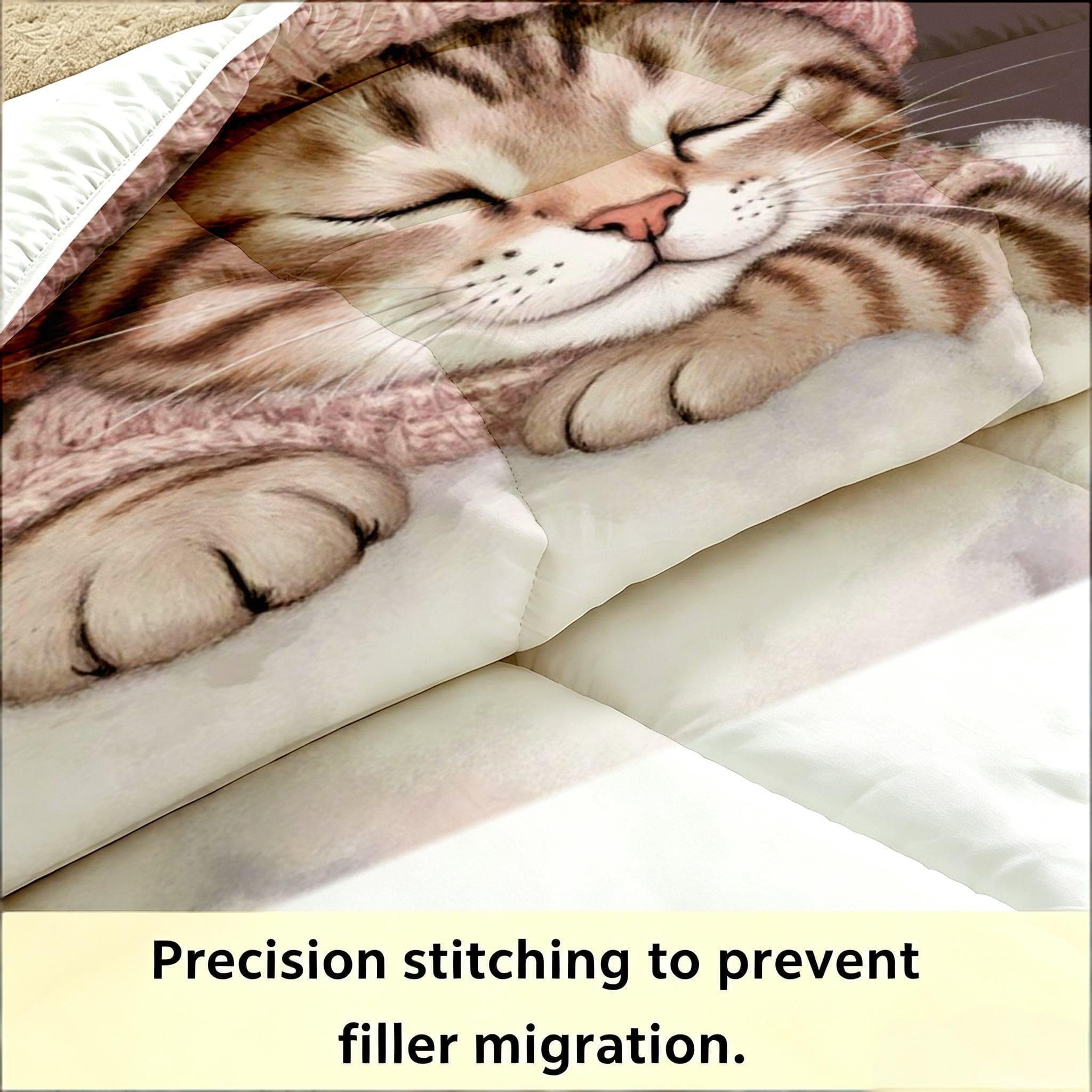 Grandi Dimensioni Piumino 260x240 Gatto Di Nuvola con 2 Federe-A151