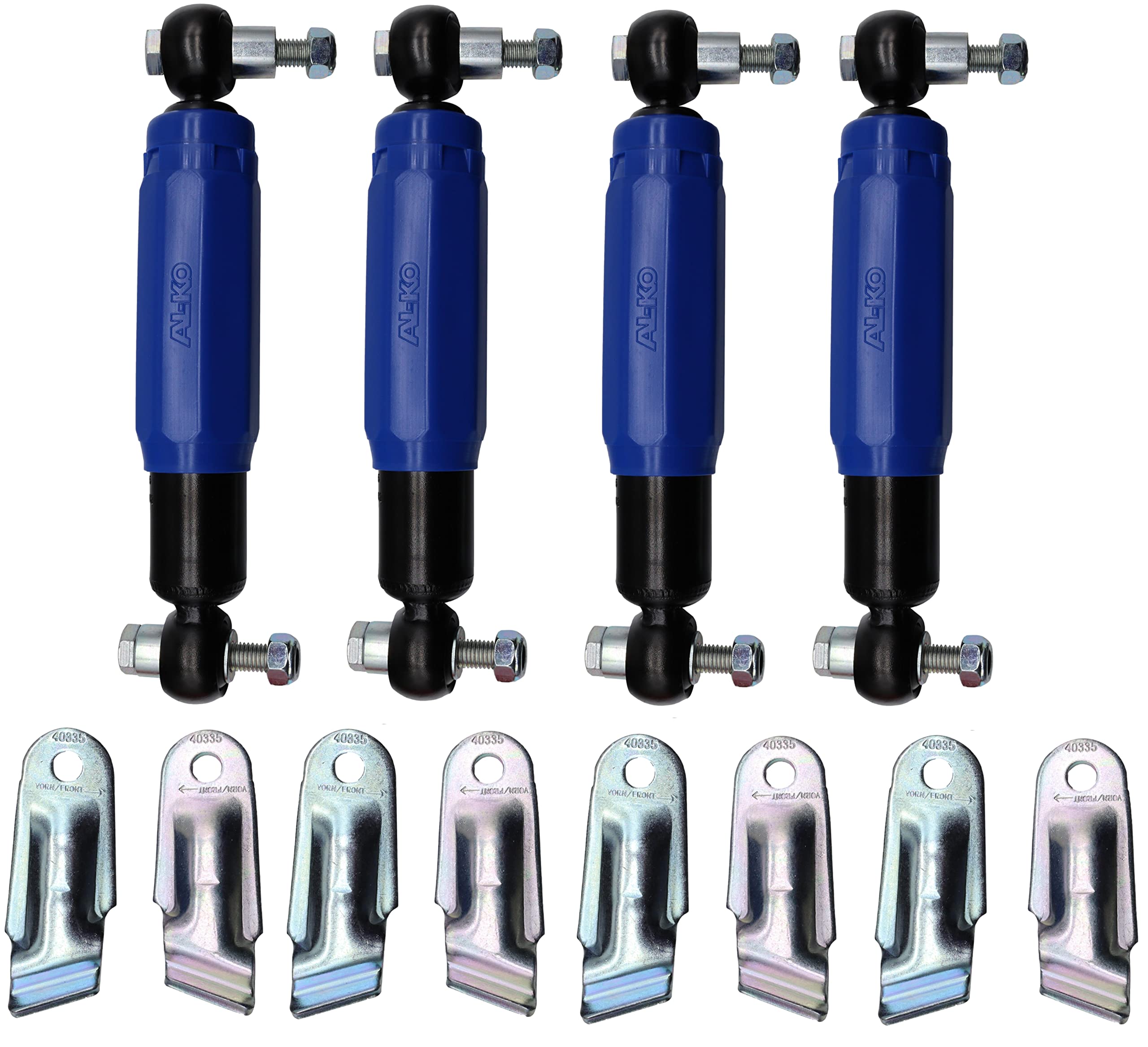 4X Alko Octagon Plus Radstoßdämpfer Blau 1350/2700 kg inkl. Halterung für Achsbefestigung 244085 244.085 244 085