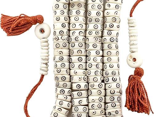 Miniatura 10 de TheBeadChest - Cuentas de hueso de disco de ojo tallado marrón (0.472 in)