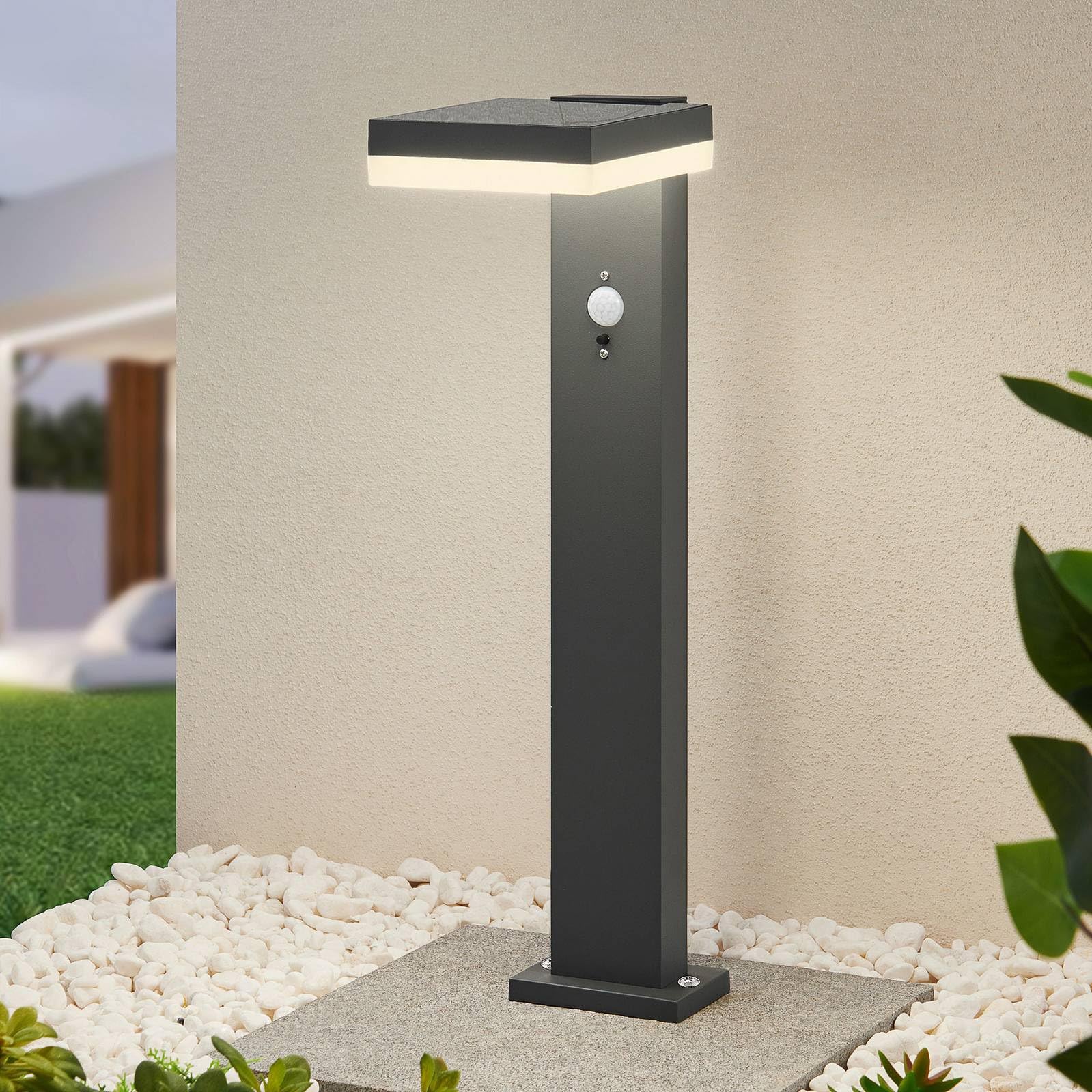 Lindby lampa solarna LED 'Laira' z czujnik ruchu, styl nowoczesny, kolor czarny, aluminium
