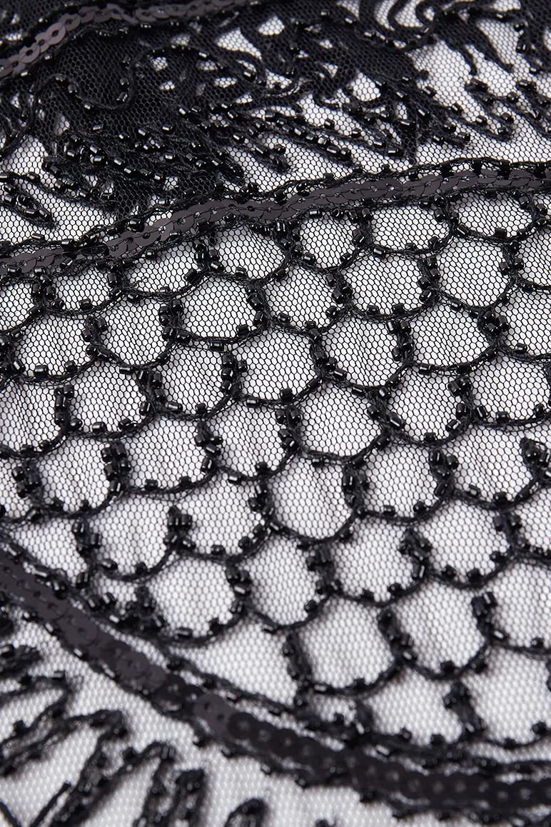 Coucoland Châle à Franges 1920s-pour Femme Cape Pailleté de Soirée Vintage Châle Art déco de Mariage Accessoires de Flapper Année 20