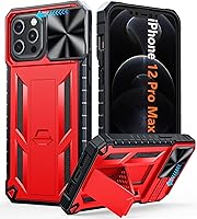 Vista 19 de FNTCASE Funda para iPhone 12 Pro-Max: resistente protección de grado militar a prueba de caídas con soporte TPU resistente a prueba de golpes