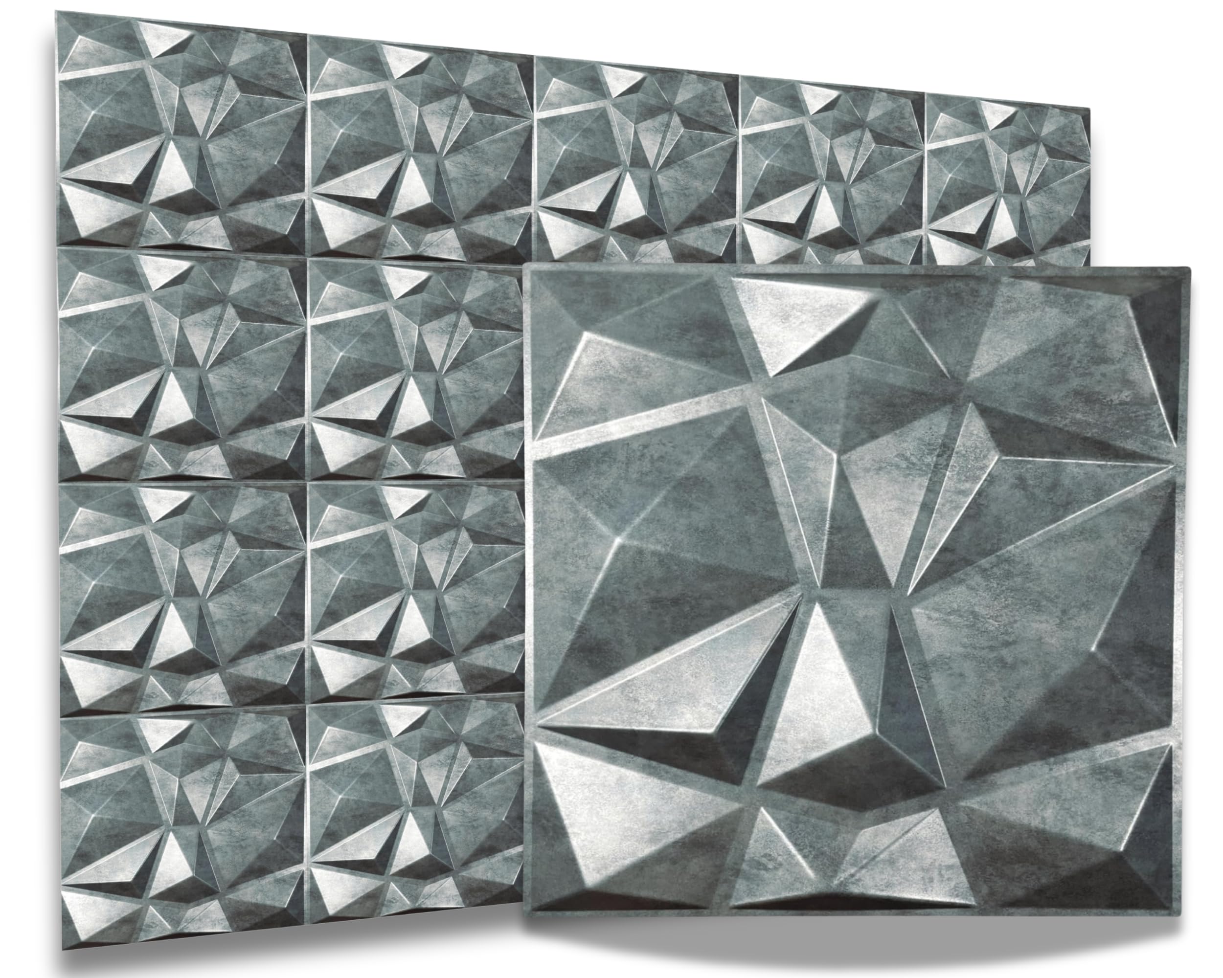 Paneles 3D plástico PVC 5m²-20PCS Paneles de pared Sala de juego Techo de pared Óptica 3D Diamante 3D PVC — view 22