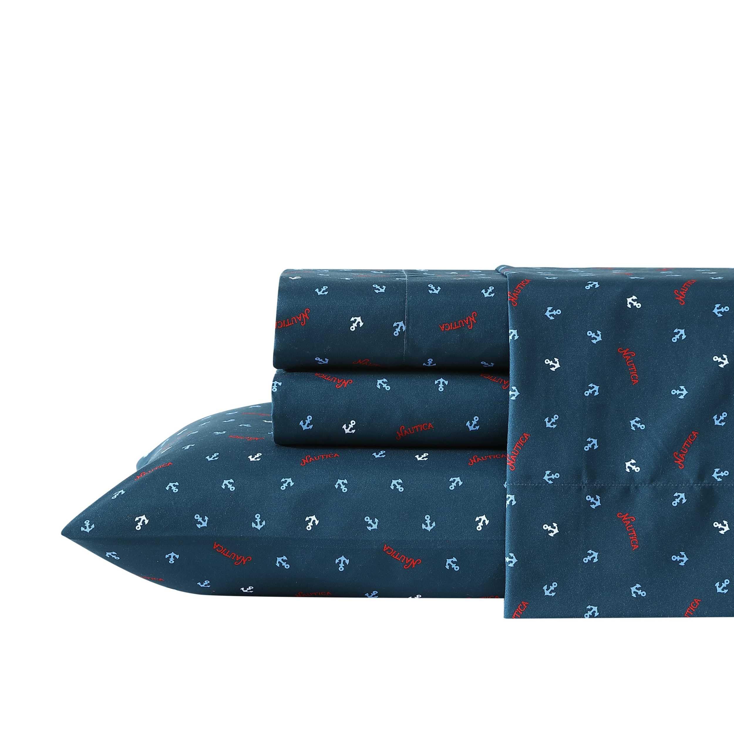 Nautica Kids - Twin XL Sheet Set, Super Soft & Cozy Bedding with Matching Sham(s), Oeko-Tex Certified (Jonesy Navy, Twin XL)