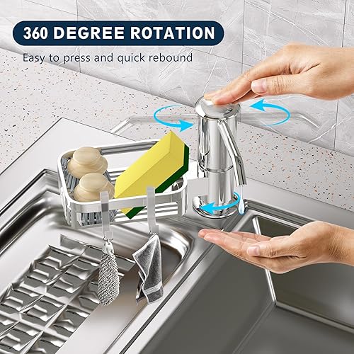 Miniatura 4 de Dispensador de jabón para fregadero de cocina, dispensador de jabón para fregadero debajo del mostrador con kit de tubo de extensión de 39 pulgadas,