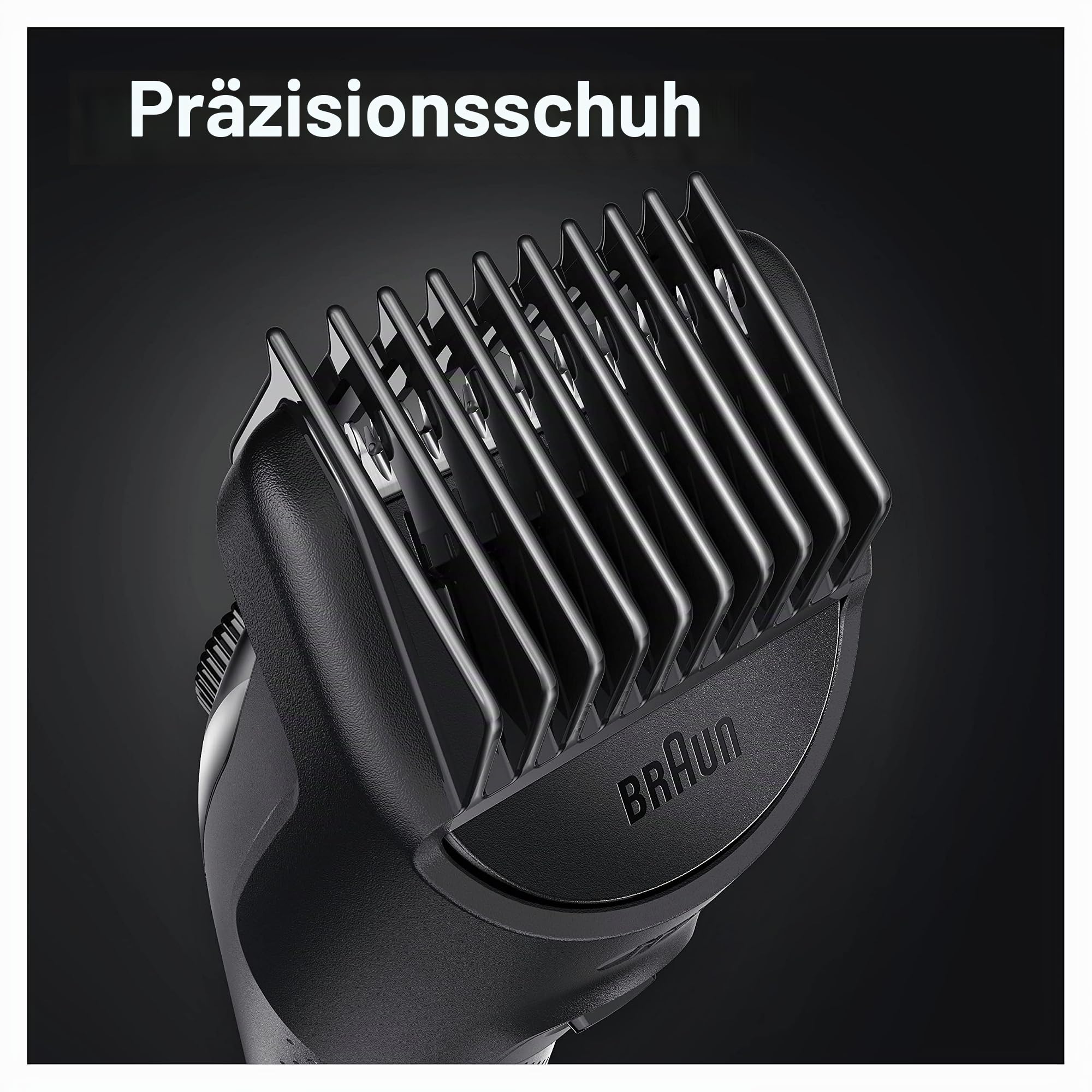 Braun Barttrimmer 5, Trimmer/Haarschneider Herren, Haarschneidemaschine, für Gesichts- und Kopfhaare, lebenslang scharfe Klingen, 39 Längeneinstellungen, Geschenk Mann, BT5342, schwarz/grau