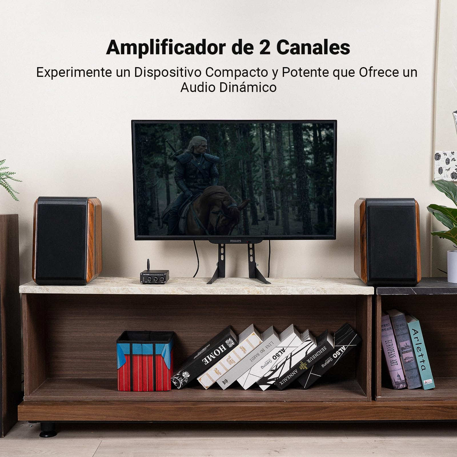 Bluetooth Amplificador, Fosi Audio BT20A - Receptor de Audio Estéreo de 2 Canales Hi-Res TPA3116 Class D Integrated Mini Amp 2.0CH para Altavoces Pasivos 100W x2 (Negro)
