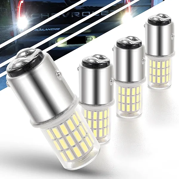 12 Volt Brake Lights 1157 2057 2357 7528 BAY15D 6000K Bright White LED Bulbs Replacement for RV Car Camper Trailer Tail Brake Stop Daytime Running Lights (DRL)Back-Up Reverse Lights,DC12-24V,4Pack