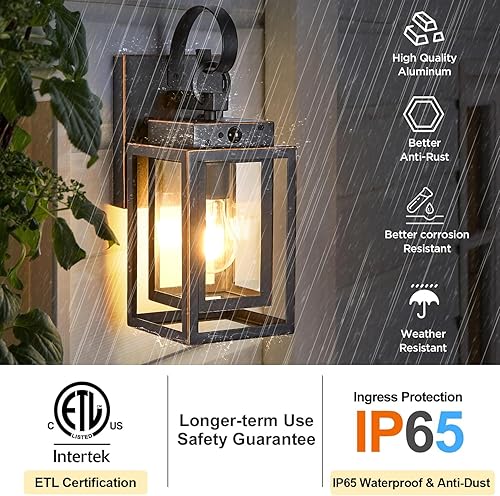 Miniatura 6 de Lámpara de pared para exteriores con sensor de movimiento, luz de porche del atardecer al amanecer, lámpara de pared para exteriores