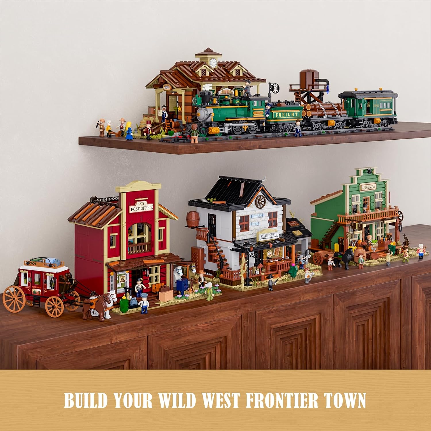 Wild West Blacksmith Lighting Building-Bricks Set - Western Forge House 2042 Pcs Collection Display Set for West Lovers - Image 6