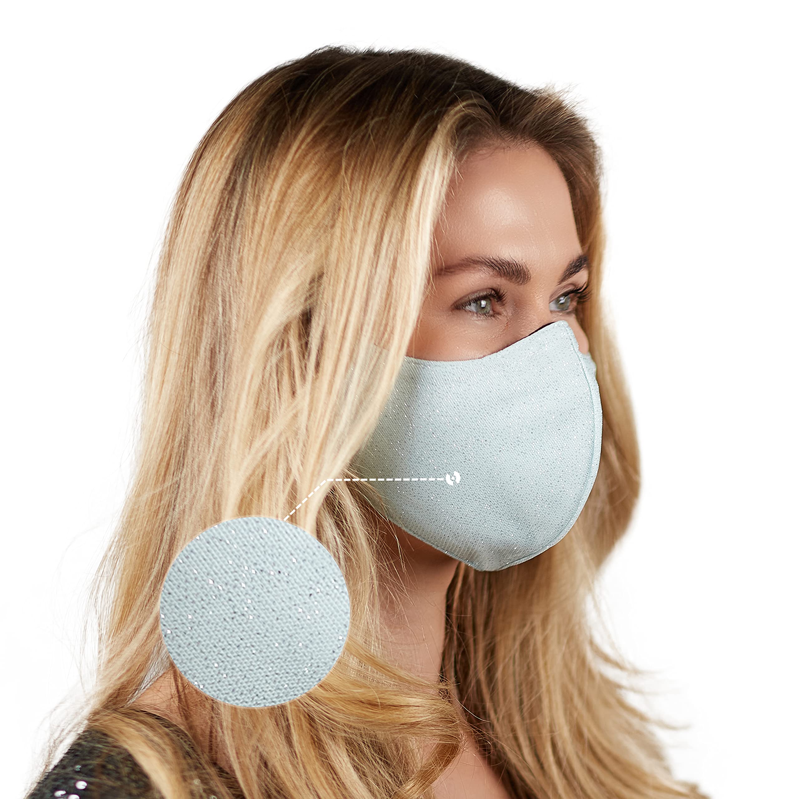 Washable Face Mask with Adjustable Ear Loops & Nose Wire - 3 Layers, Made in USA