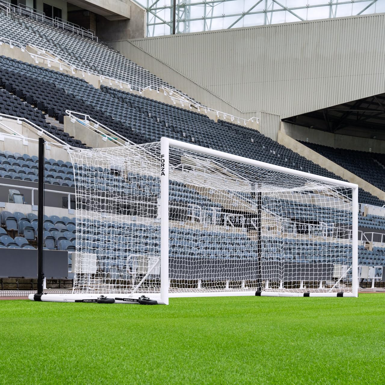 FORZA 24x8 Replacement Football Goal Net | Heavy-Duty HDPE Netting - Weatherproof & UV Treated - Single or Pair (5mm (Red & White), SINGLE Box Net - 24 x 8 x 6 x 6ft)