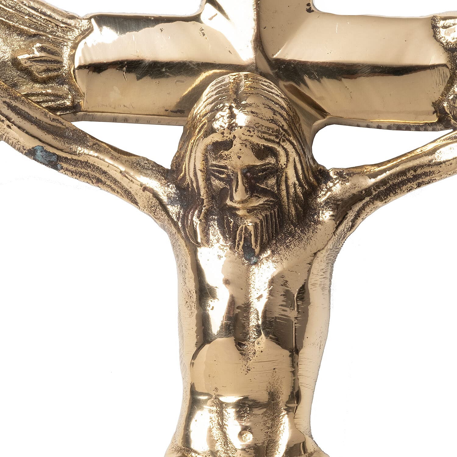 Crocifisso della Via Crucis in legno d'ulivo con le 14 Stazioni in