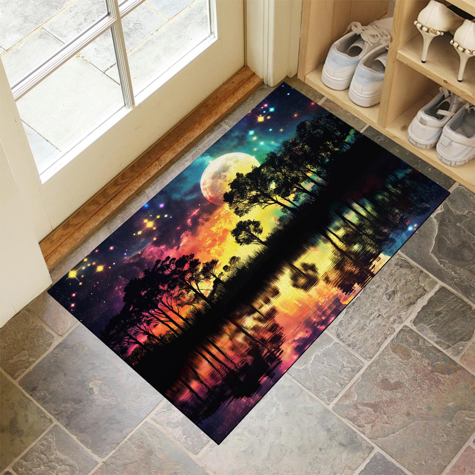 Paillasson attrape poussière 90x150cm grand tapis d'entrée lavable