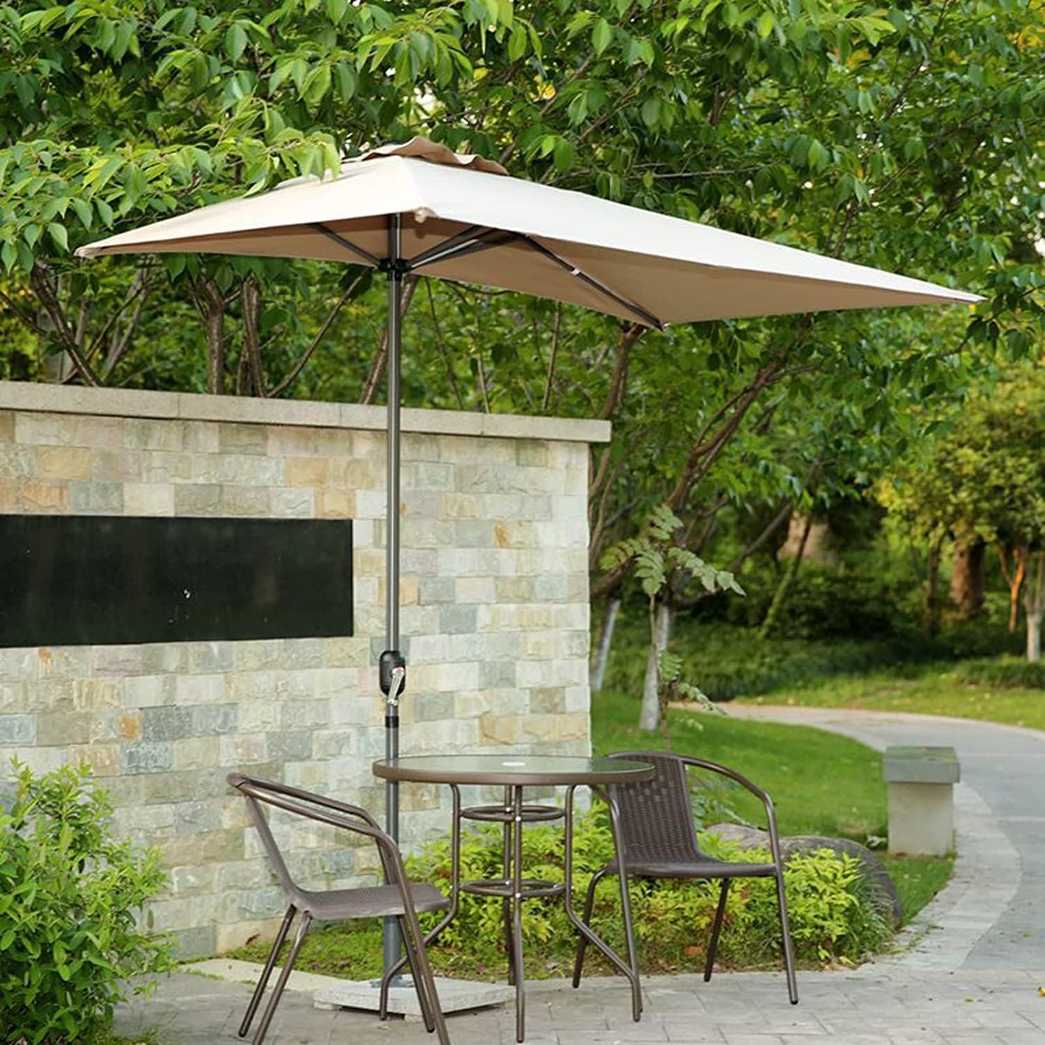 Heavy Duty Patio Umbrella Parasol Large Outdoor Table Umbrella Rectangular Market Umbrella Wind Resistant Waterproof for Garden Lawn Deck Backyard Pool